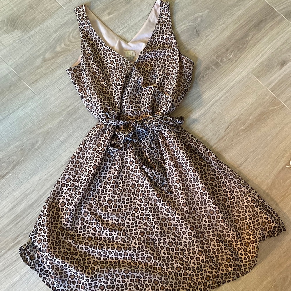 A New Day leopard dress, size small, light pink leopard print
